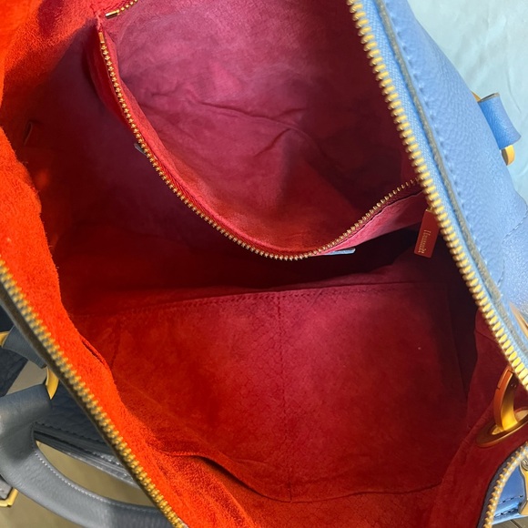 Hammitt Skylight Blue M Daniel Bag with Gold Hardware, matching pouch, & wallet - Picture 4 of 16